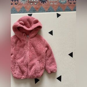 Old Navy|Baby girl,toddler Cozy Pink Sherpa Hoodie with ears-full zip•••size 2T
